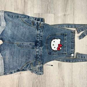 SHEIN Blue Denim Hello Kitty Women's Overalls